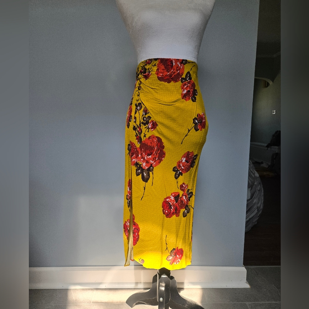 Urban Outfitters Floral Yellow Skirt